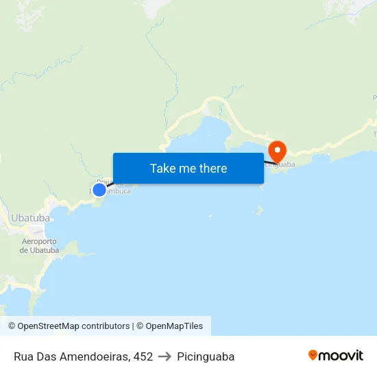 Rua Das Amendoeiras, 452 to Picinguaba map
