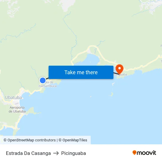 Estrada Da Casanga to Picinguaba map