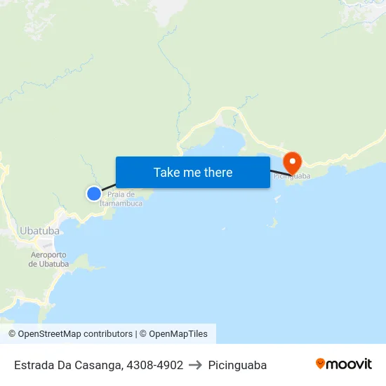 Estrada Da Casanga, 4308-4902 to Picinguaba map