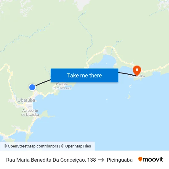 Rua Maria Benedita Da Conceição, 138 to Picinguaba map