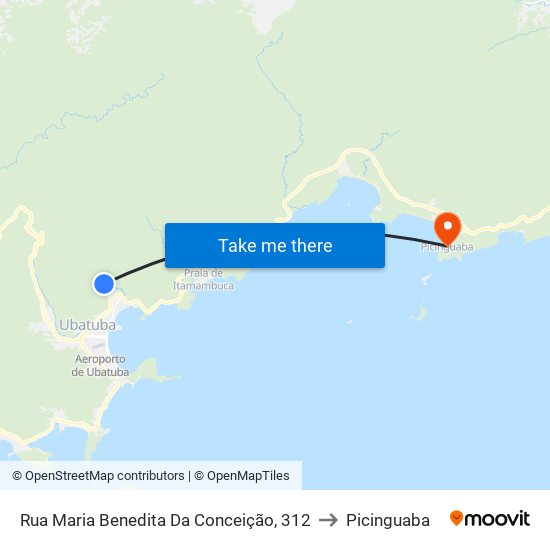 Rua Maria Benedita Da Conceição, 312 to Picinguaba map