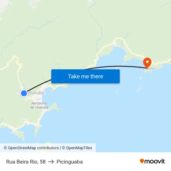 Rua Beira Rio, 58 to Picinguaba map