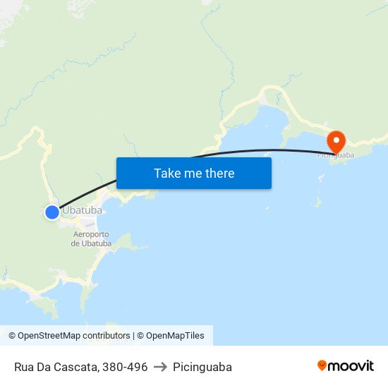 Rua Da Cascata, 380-496 to Picinguaba map