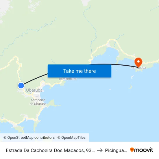 Estrada Da Cachoeira Dos Macacos, 93-133 to Picinguaba map