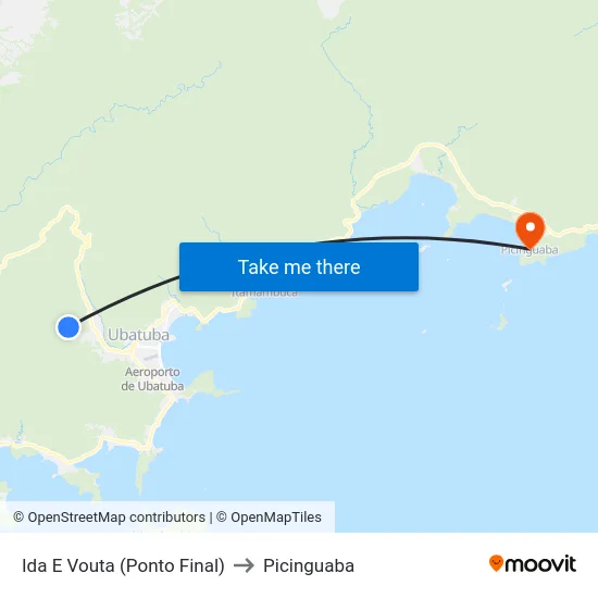 Ida E Vouta (Ponto Final) to Picinguaba map