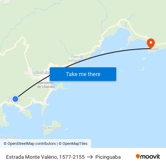 Estrada Monte Valério, 1577-2155 to Picinguaba map