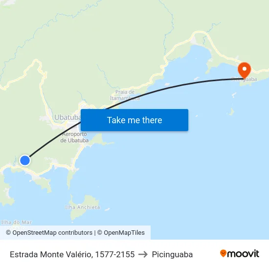 Estrada Monte Valério, 1577-2155 to Picinguaba map