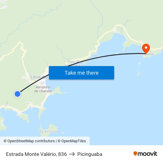 Estrada Monte Valério, 836 to Picinguaba map