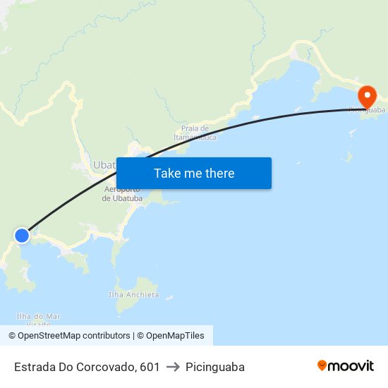 Estrada Do Corcovado, 601 to Picinguaba map