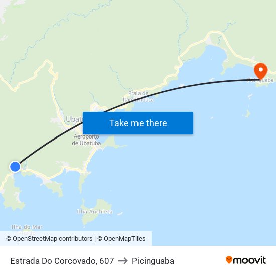 Estrada Do Corcovado, 607 to Picinguaba map