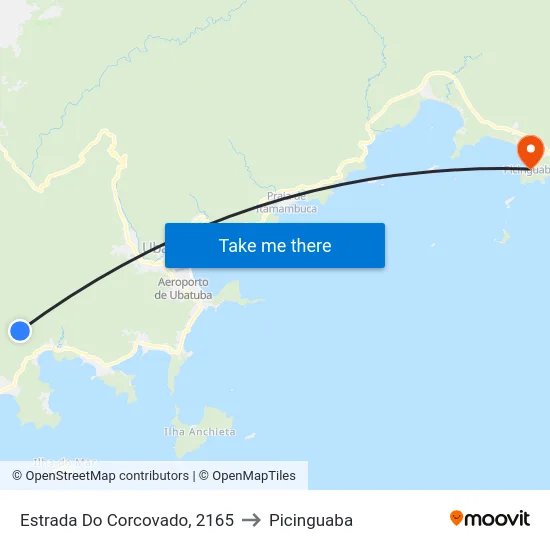 Estrada Do Corcovado, 2165 to Picinguaba map