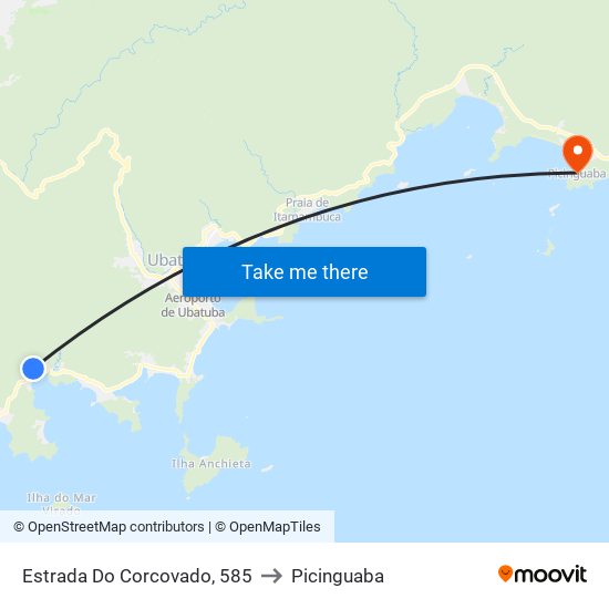 Estrada Do Corcovado, 585 to Picinguaba map