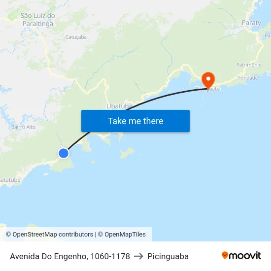 Avenida Do Engenho, 1060-1178 to Picinguaba map