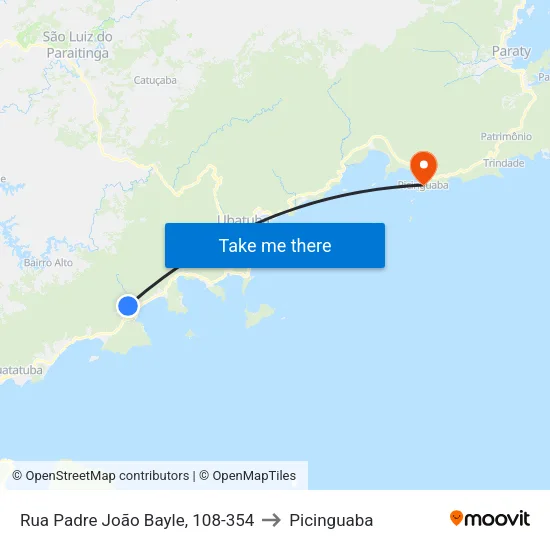 Rua Padre João Bayle, 108-354 to Picinguaba map