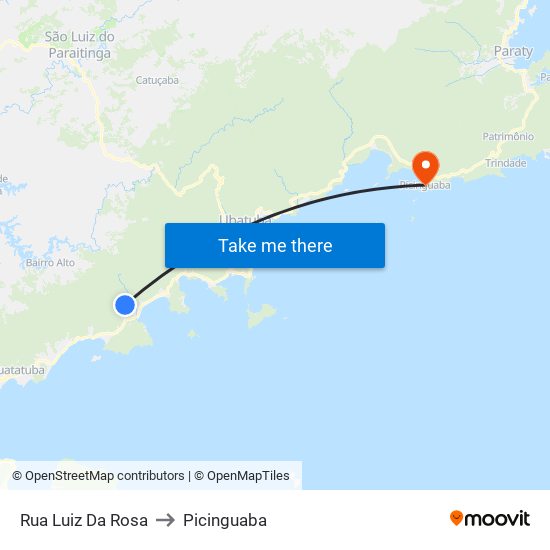 Rua Luiz Da Rosa to Picinguaba map