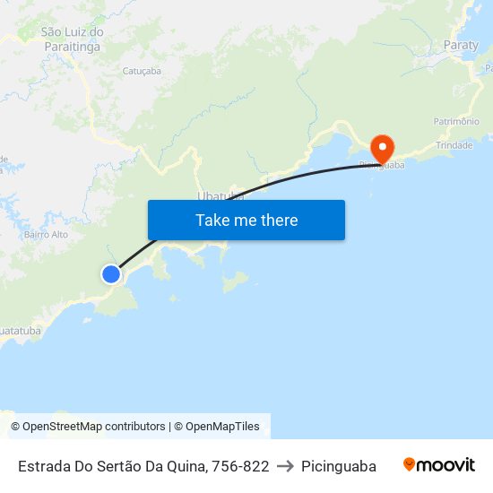 Estrada Do Sertão Da Quina, 756-822 to Picinguaba map