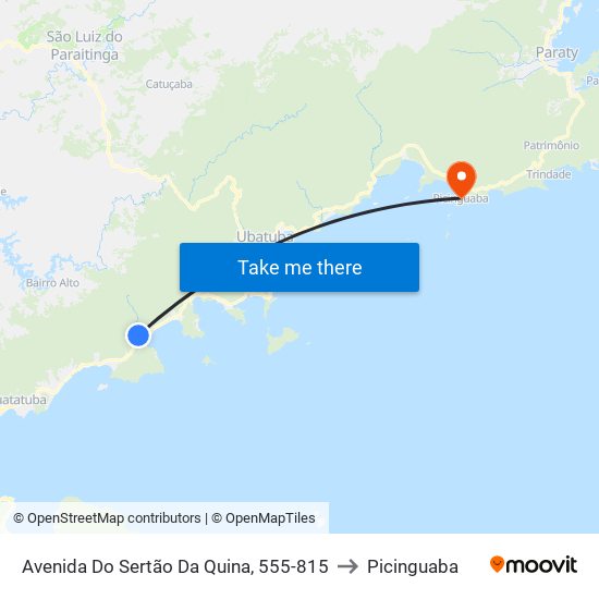 Avenida Do Sertão Da Quina, 555-815 to Picinguaba map