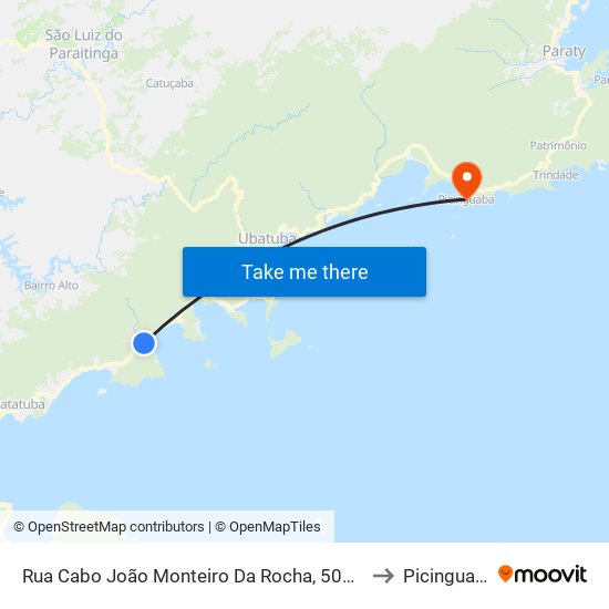 Rua Cabo João Monteiro Da Rocha, 500-520 to Picinguaba map