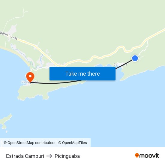 Estrada Camburi to Picinguaba map