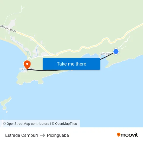Estrada Camburi to Picinguaba map