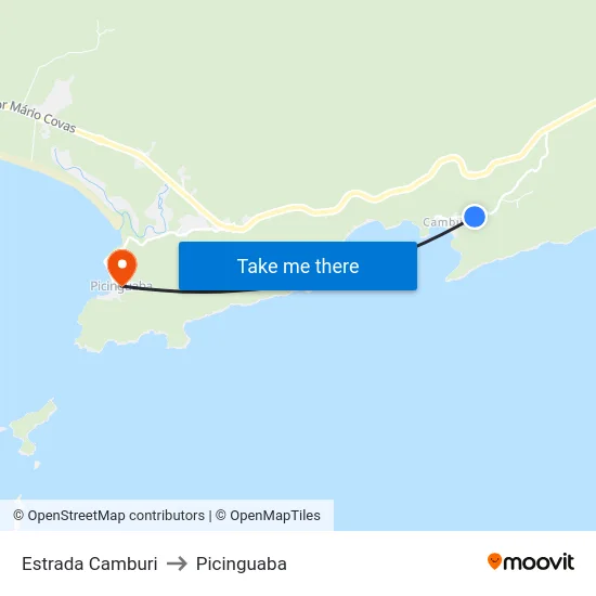 Estrada Camburi to Picinguaba map