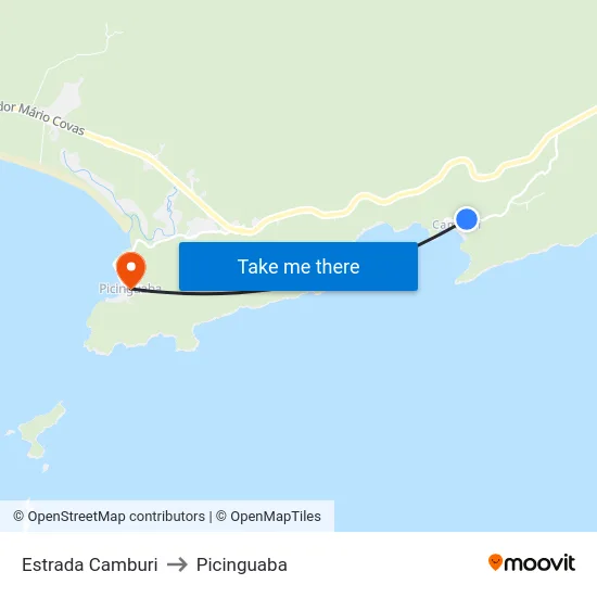 Estrada Camburi to Picinguaba map