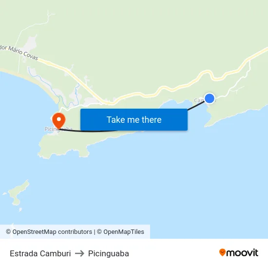 Estrada Camburi to Picinguaba map