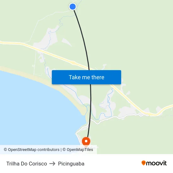 Trilha Do Corisco to Picinguaba map