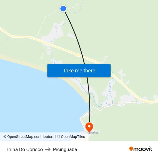 Trilha Do Corisco to Picinguaba map