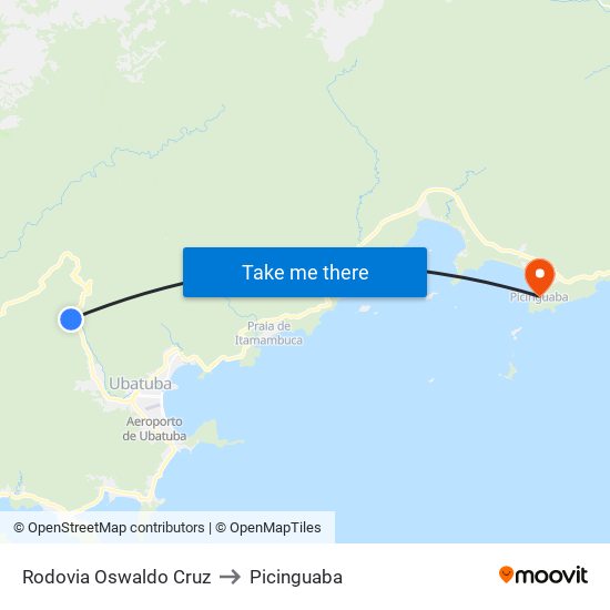 Rodovia Oswaldo Cruz to Picinguaba map