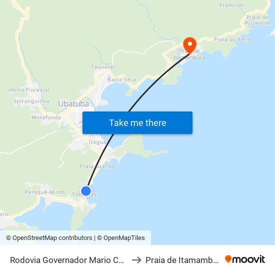 Rodovia Governador Mario Covas to Praia de Itamambuca map