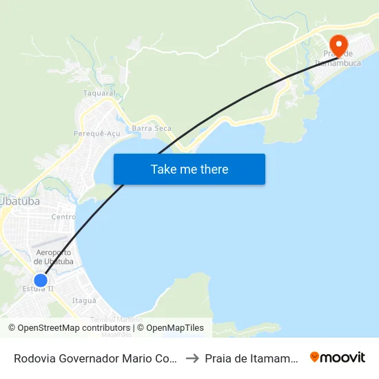 Rodovia Governador Mario Covassp to Praia de Itamambuca map