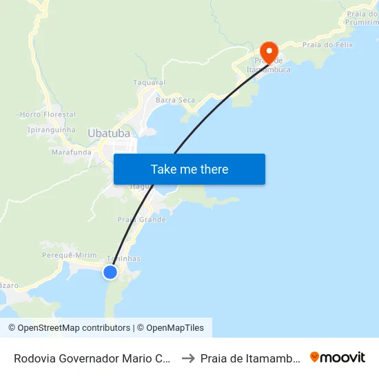 Rodovia Governador Mario Covas to Praia de Itamambuca map