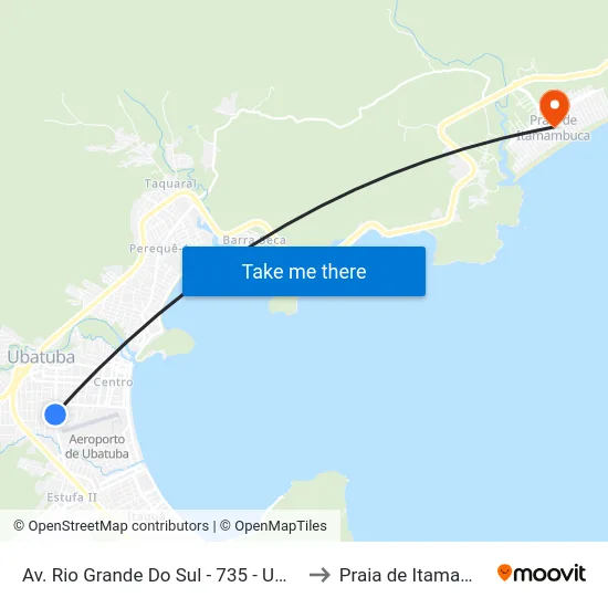 Av. Rio Grande Do Sul -  735 - Umuarama to Praia de Itamambuca map