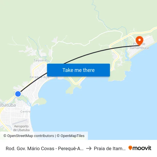 Rod. Gov. Mário Covas - Perequê-Acu -  Ubatuba - SP to Praia de Itamambuca map