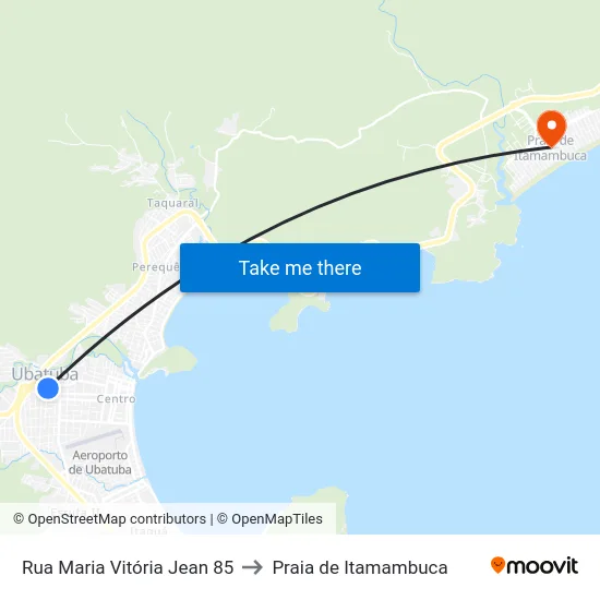Rua Maria Vitória Jean 85 to Praia de Itamambuca map