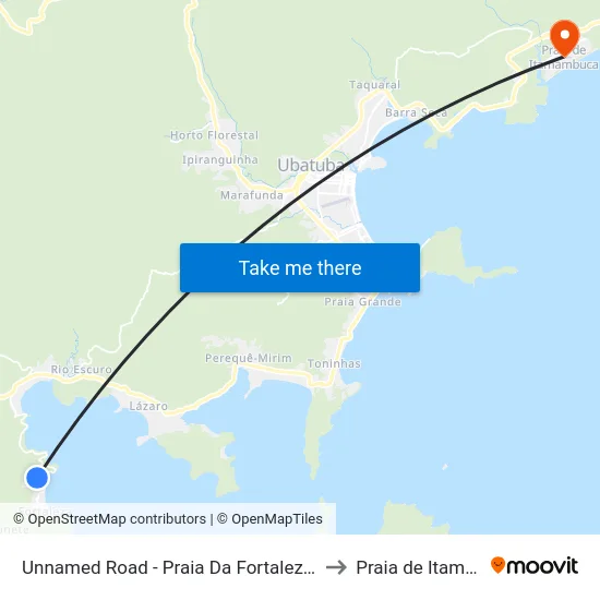 Unnamed Road - Praia Da Fortaleza -  Ubatuba - SP to Praia de Itamambuca map