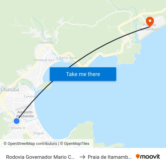 Rodovia Governador Mario Covas to Praia de Itamambuca map
