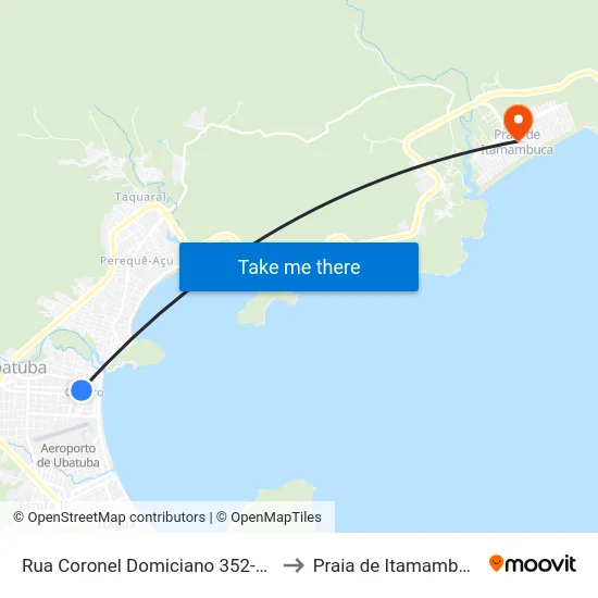 Rua Coronel Domiciano 352-460 to Praia de Itamambuca map