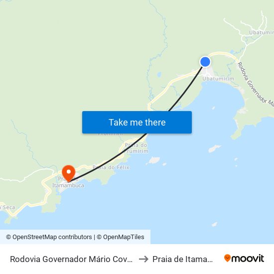 Rodovia Governador Mário Covas, 4285 to Praia de Itamambuca map