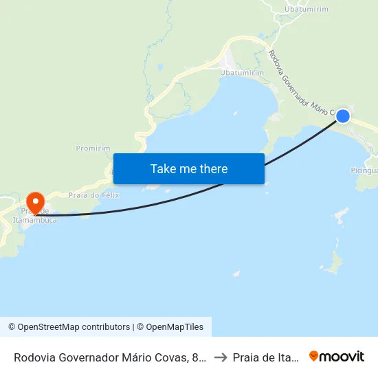 Rodovia Governador Mário Covas, 8703 - Praia Da Fazenda to Praia de Itamambuca map