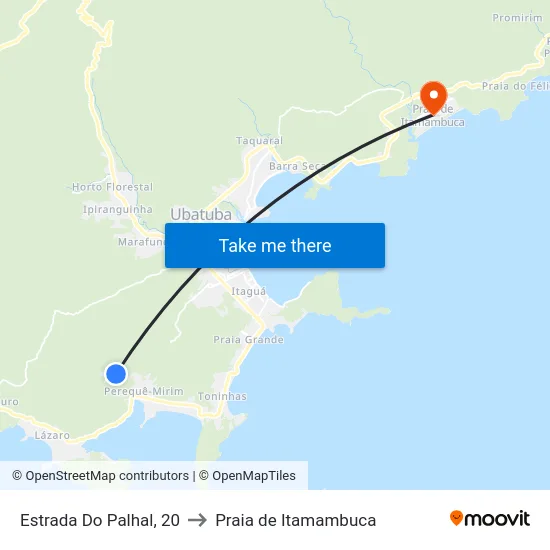Estrada Do Palhal, 20 to Praia de Itamambuca map