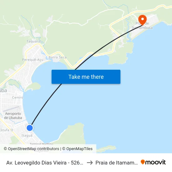 Av. Leovegildo Dias Vieira -  526 - Itaguá to Praia de Itamambuca map
