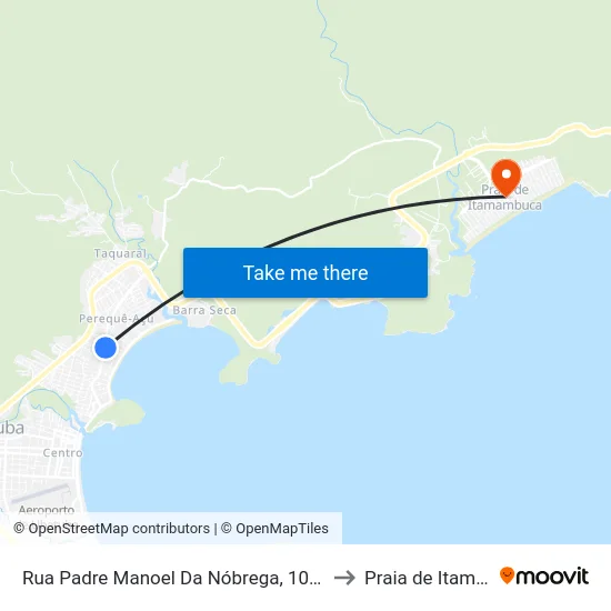 Rua Padre Manoel Da Nóbrega, 1020 - Perequê-Acu to Praia de Itamambuca map