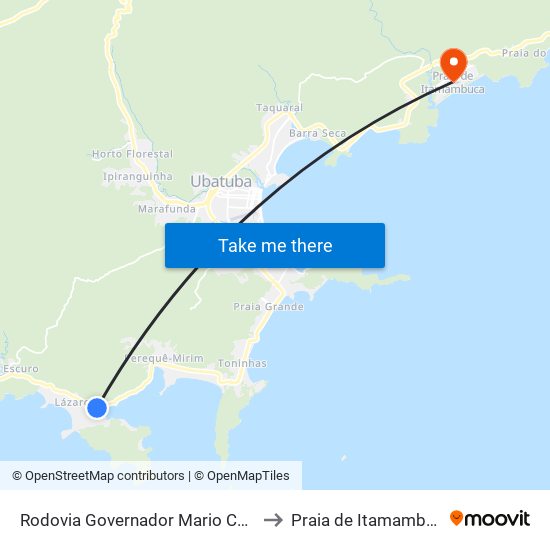 Rodovia Governador Mario Covas to Praia de Itamambuca map