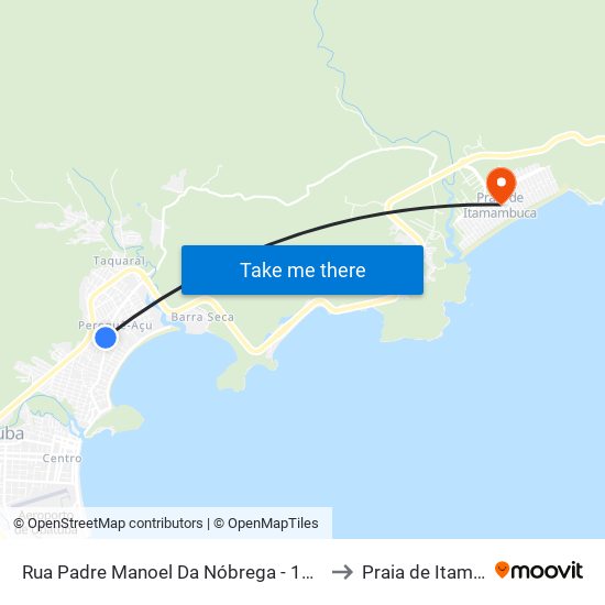 Rua Padre Manoel Da Nóbrega -  1218 - Perequê-Acu to Praia de Itamambuca map