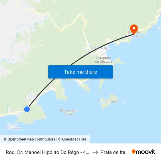 Rod. Dr. Manoel Hipólito Do Rêgo -  41083-41159 - Rio Da Prata to Praia de Itamambuca map