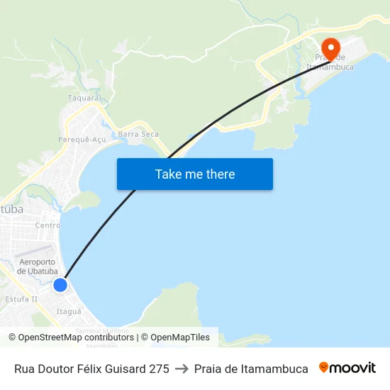 Rua Doutor Félix Guisard 275 to Praia de Itamambuca map