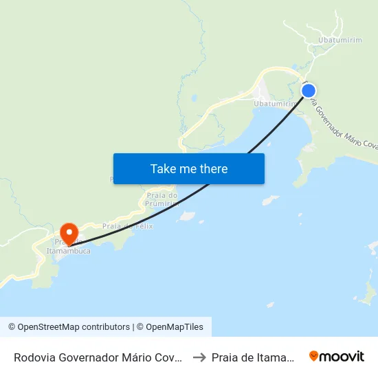 Rodovia Governador Mário Covas 20816 to Praia de Itamambuca map