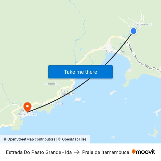 Estrada Do Pasto Grande - Ida to Praia de Itamambuca map